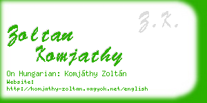 zoltan komjathy business card
