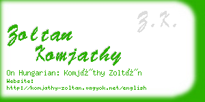 zoltan komjathy business card